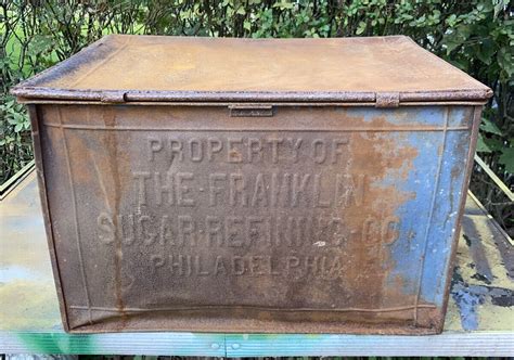 franklin sugar refinery blue metal box|Antique 1900’s Franklin Sugar Refining Co Store .